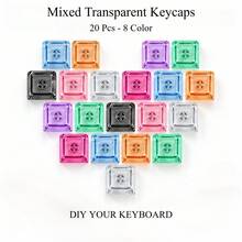 Transparent Keycap 20Pcs XDA Profile PC Material Mixed Color With Grab Style 2-In-1 Keycap Switch Puller For Mechanical Keyboard Gaming Office Typing DIY Build And RGB Backlight Accent - View 8