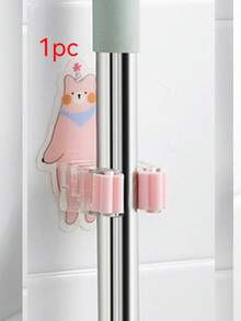 1/3pcs Cute Cartoon Mop Hooks Wall-Mounted, Self-Adhesive No-Drill Broom Holder, Multi-Purpose Storage Clips, Suitable For Mops, Brooms, Brushes, Umbrellas, Fun Animal Design, Bathroom Kitchen Storage, Cozy Home Decor - View 9