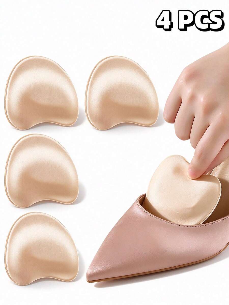 2 Pasang Sol Dalam Sepatu Wanita Anti Gesekan, Anti Selip, Modis, Tak Terlihat, untuk Hak Tinggi, Ukuran Setengah, Aksesoris Sepatu & Boot - Aprikot - View 1