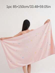 珊瑚絨刺繡「星空」超細纖維浴室毛巾或臉巾，居家手巾，時尚浴巾，柔軟親膚浴室毛巾，適用於浴室、飯店、健身房、旅行、海灘、學校、返校季，居家必需品，毛巾，護膚 - 粉色 - 查看 14
