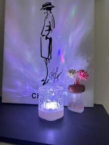 1PC Creative Room Decor Ornament, Bedroom Gaming Computer Desktop Dynamic Projection Light, Water Ripple Atmosphere Lamp, USB Powered With Remote Control, Portable Lighting Projection Romantic Premium Night Light, 16 Color Changing - Multicolor - View 8