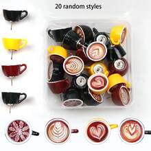 8/16/20pcs Creative Simulated Coffee Cup Push Pins, 3D Thumbtacks, Boxed Decorative Thumbtacks, Suitable For Photo Decoration And Fixing In Coffee Shops, Homes, Offices, Etc,Random Style. - A - View 10