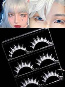 Natural Style False Eyelashes Devil Style COS Cosplay Anime Convention 5 Pairs/Box Halloween - Multicolor - View 1