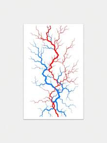 1pc Temporary Tattoo Sticker, Blood Vessel Vein Pattern, Realistic Tattoo Design, For Daily Wear, Bachelorette Party Favors, Music Festival, Game, Graduation Gift, Lasts 3-5 Days - Multicolor - View 9