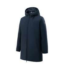 Adidas Men's Mid-Length Hooded Down Jacket, Loose Fit, Thick Outdoor Sports Coat KC2161 - Navy Blue - View 1