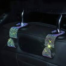 2 Packs Artificial Diamond Car Hooks, Hidden Car Storage Hooks, Creative Car Seat Hooks, Women's Car Accessories - A - View 12