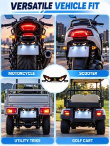 1 Set Demon Eye Dynamic LED Decorative Light, 12V Universal Motorcycle Electric Scooter License Plate Shaped Decorative Light, Vehicle Rear Auxiliary Atmosphere Light Accessory, Battery Not Included - Basic Edition - View 7