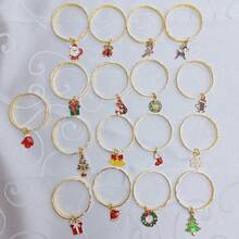 Home Decor Napkin Rings Table Decoration, Suitable For Holidays, Parties, Birthdays, Weddings, Dinners, Gatherings And Other Daily Creative Decor, Multiple Styles And Elements, Christmas Napkin Rings Metal Embossed Hammered Texture Ring Buckle, 4pcs/12pcs/102pcs Optional. - Multicolor - View 3