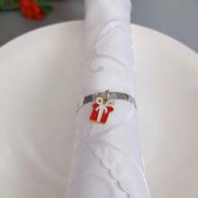 Home Decor Napkin Rings Table Decoration, Suitable For Holidays, Parties, Birthdays, Weddings, Dinners, Gatherings And Other Daily Creative Decor, Multiple Styles And Elements, Christmas Napkin Rings Metal Embossed Hammered Texture Ring Buckle, 4pcs/12pcs/102pcs Optional. - Multicolor - View 10