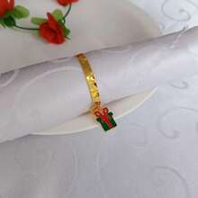 Home Decor Napkin Rings Table Decoration, Suitable For Holidays, Parties, Birthdays, Weddings, Dinners, Gatherings And Other Daily Creative Decor, Multiple Styles And Elements, Christmas Napkin Rings Metal Embossed Hammered Texture Ring Buckle, 4pcs/12pcs/102pcs Optional. - Multicolor - View 9