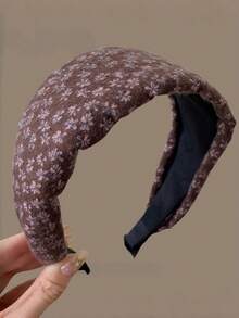1/3PCS Vintage Wool Ditsy Floral Wide Headband, Elegant Versatile Fashion Hair Accessory For Women - Multicolor - View 10