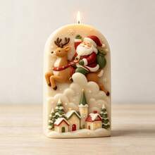 1pc 3D Santa Claus & Reindeer Silicone Mold, Christmas Village Embossed Candle Mold, Suitable For DIY Handmade Soap, Plaster, Resin Casting, Christmas Home Decor & Gift Making - Multiple Styles - View 7