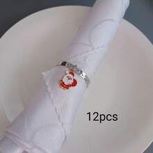 Home Decor Napkin Rings Table Decoration, Suitable For Holidays, Parties, Birthdays, Weddings, Dinners, Gatherings And Other Daily Creative Decor, Multiple Styles And Elements, Christmas Napkin Rings Metal Embossed Hammered Texture Ring Buckle, 4pcs/12pcs/102pcs Optional. - Multicolor - View 61