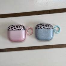 Denim Leopard Print Earphone Case With Hanging Ring Compatible With Apple 5/ 4 Cute Earphone Cover Apple 2nd Gen 3rd Gen New Protective Case Pendant Pro 3 Korean Style Earphone Case Pro 2 Girls Earphone Case Protective Cover - Multicolor - View 11
