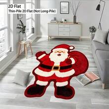 1pc Christmas Waving Old Man Shaped Doormat, Decorative Rug, Carpet, Living Room Rug, Bedroom Rug, Christmas Rug, Door Mat - Multicolor - View 6