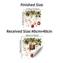 BRUP 1PC Christmas Bauble Holly Static Window Cling Sticker, No Glue Removable, Mix And Match Elements, Hanging Ornament Glass Decal For Kids Room - Multicolor - View 3