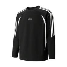 Adidas Men's Long Sleeve T-Shirt, 3-Stripes Loose Fit T-Shirt, Sports Training Pullover Top LE3630 - Black and White - View 1
