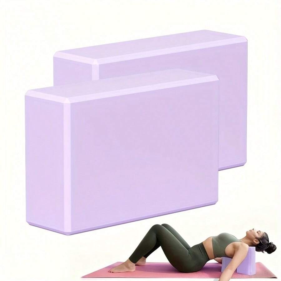 2 miếng thảm yoga EVA mật độ cao - xốp chống trượt bền bỉ, phù hợp cho Pilates, thiền và tập luyện thể hình - Nhiều màu - Xem 1