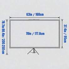 4K Projection Screen Stand 70Inch Portable Wrinkle-Height Adjustable - 1 - View 6
