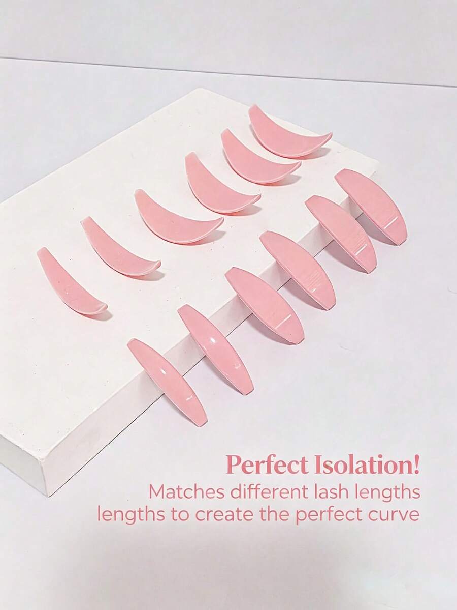 GOOLIIEYE 6 Pairs New Keratin Lash Lift Softening Silicone Lash Pads With Pink Sunflower Design, Lash Lift Auxiliary Tools - Baby Pink - View 1