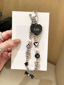 1 Buah Rantai Gantungan Kalung Liontin Anjing Berbentuk Hati Motif Polkadot Gaya Korea - Rantai Gaya Baru yang Kreatif, Unik, Niche, dan Menarik untuk Wanita - MultiWarna - View 5