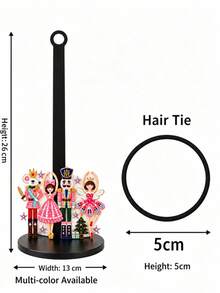 2D FLAT Christmas Hair Accessory Storage Rack - Christmas Decoration, Desktop Organizer For Storing Hair Ties, Headbands, Hair Clips (Combines Display And Storage Functions), Christmas Nutcracker Design, Also Suitable For Christmas Decoration, Multi-Functional Home Decor Storage Solution, Jewelry Storage Rack - Multicolor - View 6