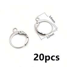 20pcs Stainless Steel DIY Earrings Hooks Clasp Findings Handmade Jewelry Making Accessories Earwire Accessories - Earring Hooks - View 19