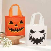 6/12-Pack Halloween Trick Or Treat Tote Bags With Handles, Non-Woven Fabric, Reusable, Suitable For Halloween Party Gifts And Giveaways, Christmas Applicable. - A - View 8