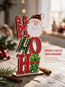Santa Claus Figurine, Colorful Letter Tabletop Centerpiece, Suitable For Holiday Table Decor, Christmas Home Tabletop Decor, Holiday Decor, Home Decor, Room Decor - A - View 4