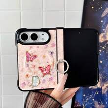 1pc Compatible With Apple Phone Case Compatible With IPhoneDuo Cute Lightweight Thin Butterfly Wireless Charging Ring Holder Fashion Phone Cover Foldable Phone Case Protective Shell Smart Phone Case - Multicolor - View 12