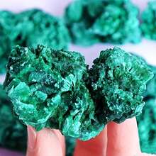 Natural Mineral Specimen: Malachite, Feather-Like Needle Crystals, Original Stone Pigment, Science Collection, Home Desktop Decor, Holiday Gift - Green - View 14