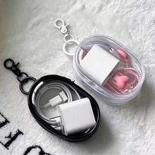 Multifunctional Clear See-Through Storage Bag With Keyring Hook, Lightweight Waterproof PVC Electronic Accessory Organizer, Zipper Carry Pouch For Charger, Earbuds, Cables, Keys, Stationery, Handbag Small Items Sorting - Multicolor - View 3