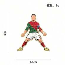 FIFA Football Fan Badge, Zinc Alloy Material, Cartoon Character Silhouette Design, Gold Plated Edge, Fan Accessory, Commemorative Badge, Back To School Decoration, Fan Event Gift, Collectible Accessory - Multicolor - View 11