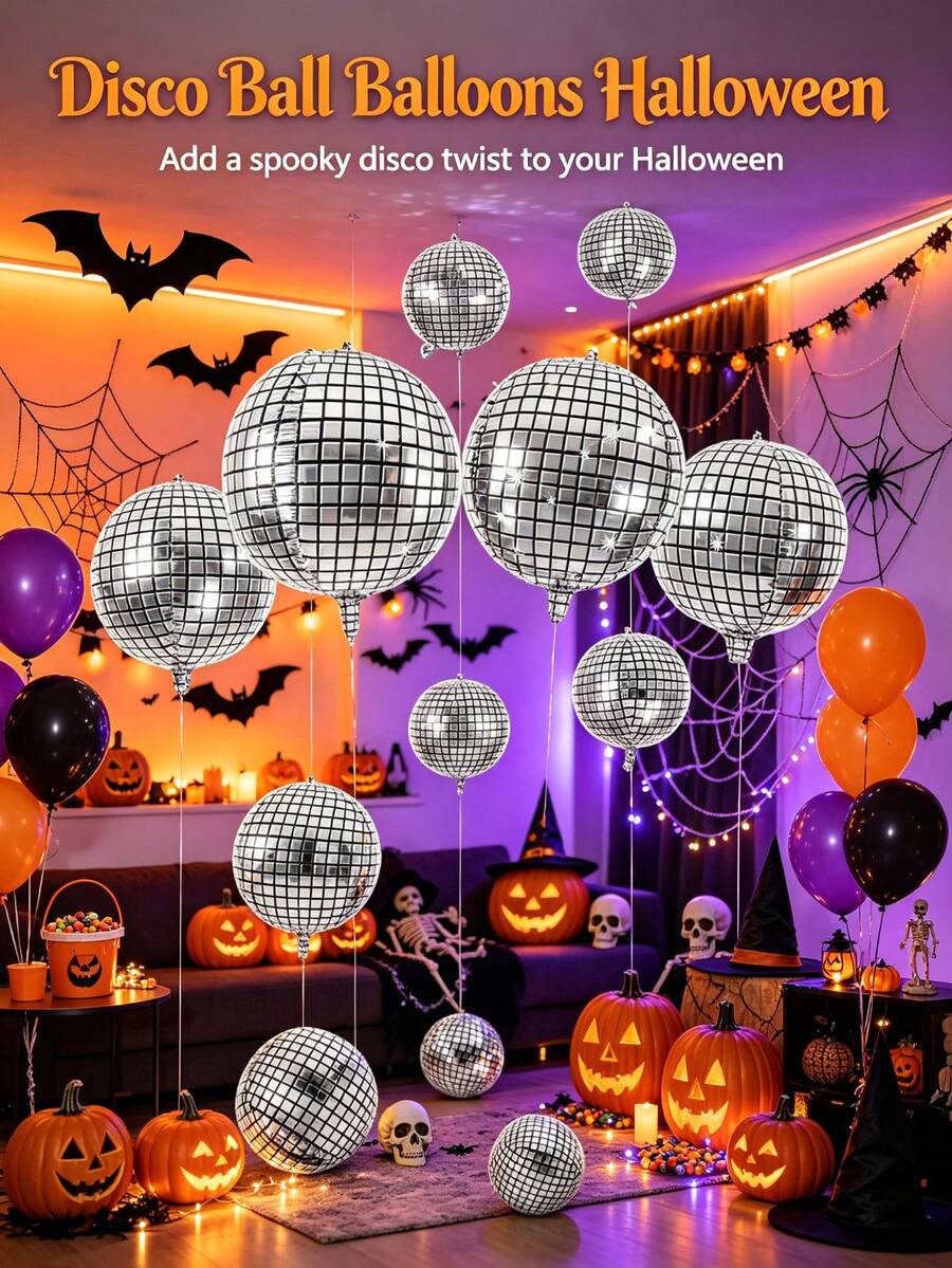5/10/20pcs [10 Inch, 18 Inch, 22 Inch] Silver Disco Theme Balloons, Christmas Decoration, Inflatable Supplies, Suitable For Birthday Party, Anniversary And Celebration Backdrop