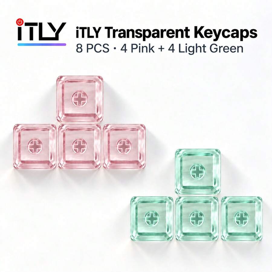 Tutup Tombol PC Persegi XDA Bening 8 Buah Dua Warna Transparan RGB dengan Lampu Latar Menembus Batang Silang Anti-Menguning Tebal untuk Perakitan Keyboard Mekanik DIY, Gaming, Pengetikan Kantor, dan Hadiah - View 1