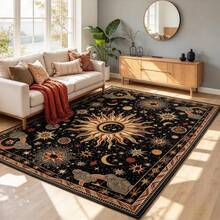 1pc Celestial Sun & Moon Pattern Carpet, Soft & Comfortable Bedroom Rug, Washable Carpet, Suitable For Front Door, Entrance, Hallway, Kitchen, Bedroom, Dorm, Dining Room, Skin-Friendly Carpet, Living Room Rug, Sofa Seat Carpet, Area Rug, Creative Versatile Home Decor Carpet, Large Living Room Carpet, Bedroom Rug, Walk-In Closet Carpet, Room Decoration, Gift For Family And Friends - Multicolor - View 3