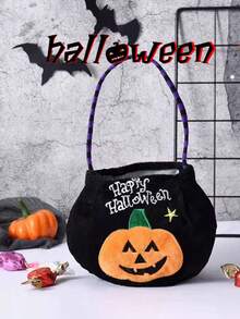 Túi đựng kẹo hình bí ngô Halloween, đạo cụ trang trí, đồ chơi cầm tay, xô đựng kẹo hình bí ngô - Nhiều màu - Xem 8