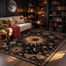 1pc Celestial Sun & Moon Pattern Carpet, Soft & Comfortable Bedroom Rug, Washable Carpet, Suitable For Front Door, Entrance, Hallway, Kitchen, Bedroom, Dorm, Dining Room, Skin-Friendly Carpet, Living Room Rug, Sofa Seat Carpet, Area Rug, Creative Versatile Home Decor Carpet, Large Living Room Carpet, Bedroom Rug, Walk-In Closet Carpet, Room Decoration, Gift For Family And Friends - Multicolor - View 4