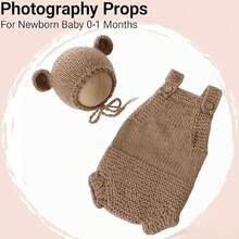 Newborn Photography Set, Baby Boy And Girl Photo Props, Knitted Romper And Hat Set, Suitable For Newborn Photography - Multicolor - View 15