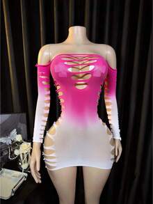 Lingerie Set / Role Play Costume,Cover-Up, Fishnet Bodysuit Elastic Fishnet Lingerie Bodysuit For Women And Girls Bikini - Multicolor - View 4