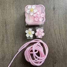 Minimalist Floral Charging Protector Case, Suitable For Apple 14/13/16/15 Series Fast Charging Adapter, 20W Charger Protector Case, Ideal Gift - Wavy Pink and White Flowers - View 3