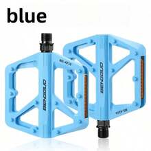 1 paire de pédales de vélo de montagne, matériau en alliage d'aluminium complet, pédales de vélo de route en aluminium complet larges, accessoires de cyclisme, noir/bleu bicolore en option - Multicolore - Voir 9