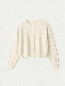 FOR BEAUTY Autumn Y2K Women's Knitted Cardigan Sweater, Elegant Date & Commute Outerwear Fall - Warm Apricot - View 7