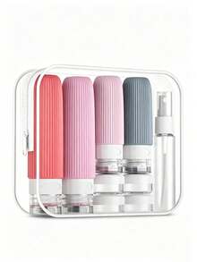 16pcs Silicone Travel Toiletry Bottles Set, Refillable Toiletries Containers With Labels, Spatula, Funnel And Transparent Storage Bag, Leak-Proof Shampoo And Lotion Squeeze Bottles, Portable Travel Toiletry Set For Airplane, Gym, Camping And Vacation - Multicolor - View 14