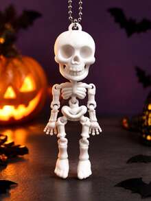 3D Printed Movable Skeleton Pendant, Full Body Joints Can Flexibly Swing, Exquisite And Realistic Design. Comes With Hanging Hole For Hanging And Display, Halloween Atmosphere Decor, Suitable For Scene Decoration, Desktop Display, Dark Fun Style. - Multicolor - View 4