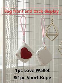 OBOVAY 2pcs/1pc Love Travel Coin Purse, Snap Button Design, Can Store Jewelry, Coins, Keys, Etc., Suitable For Home Daily Storage, Vanity Storage, Travel And Leisure - View 14