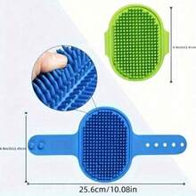 1pc Pet Bath Brush - Cat Massage Brush, Dog Bathing Glove, Silicone Rubber Bath Comb - Adjustable; Suitable For Long Hair And Short Hair Dogs And Cats - Multicolor - View 4