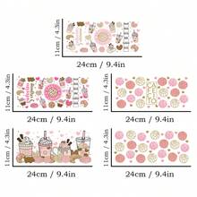 5pcs/Set Cafecito Y Chisme UV DTF Cup Stickers Decals Transfer, High Quality Self-Adhesive Stickers Suitable For Mugs, Water Cups, Cups, 16oz Glass Jars DTF Transfer Stickers, 3D Crystal Labels High Quality Scratch Resistant, DIY Cup Body Transfer - Multicolor - View 2