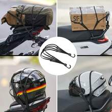 2pcs Strap Rope Elastic Motorcycle Hook Rope / Motorcycle Helmet Mesh Elastic Strap Black Mesh Luggage Organizer For Storage - 01 - View 8