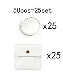 2/4/10/20/50-Piece Set, Mirror And Storage Bag, Mini Pocket Mirror Set - Round Portable Makeup Mirror With Pink Storage Bag, Ideal As A Gift For Women, Birthdays, And Bridal Shower Occasions. Portable Design, Essential Accessory For Dressing Tables - White - View 11